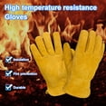 thumbnail image 1 of 1 Pair Non-Slip Barbecue Gloves - Wear-Resistant Cowhide Heat-Resistant Grilling Gloves for Picnics, 1 of 8