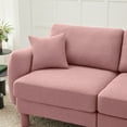 thumbnail image 6 of Boucle Fabric U Shape Sectional 4-seater Sofa Couch With Distinctive Shell-shaped Armrests And 2 Movable Ottomans,Cylindrical Legs Wrapped with Self-fabric,Pink Color, 6 of 17