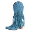 thumbnail image 2 of Kayannuo Womens Shoes Boots Womens Fashion Women's Leather Square Toe Tassel Low-heeled Shoes Western Ankle Cowboy Boots, 2 of 4