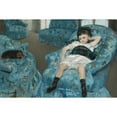 thumbnail image 2 of Mary Cassatt 18x13 Black Ornate Wood Framed Double Matted Museum Art Print Titled - Little Girl in a Blue Armchair (1878), 2 of 5