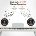 thumbnail image 3 of GLARRY Digital Piano Keyboard with Stand, Portable 88 keys Semi-Weighted Electric Piano with Pedal for Beginner, Bluetooth, Triple Pedals, Power Supply, 2 Speakers (White), 3 of 6