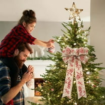 EWASWON Christmas Bow Decorations, Fabric Festive Holiday Bow for Christmas Tree, Door & Gifts, Reusable Multicolor Christmas Decorative Bow