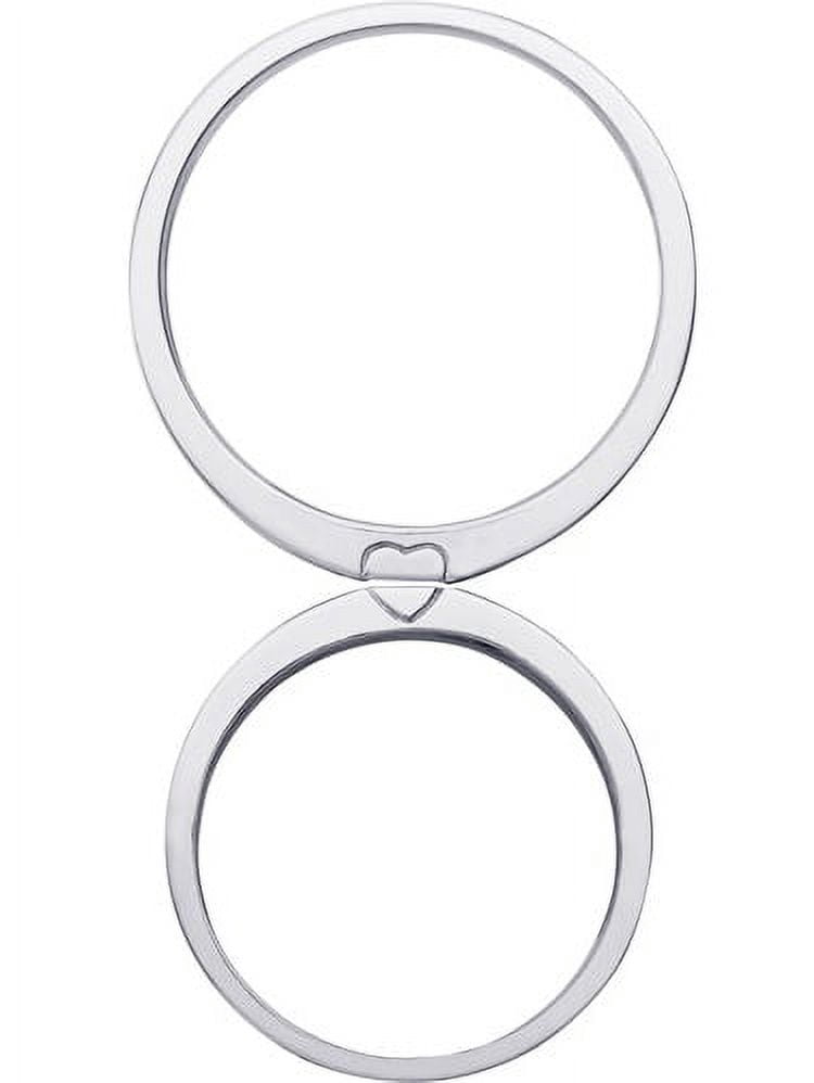 Personalized Family Jewelry Men's Heart Match Band in Sterling Silver, Gold over Silver with Yellow and White Gold