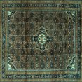 thumbnail image 1 of Ahgly Company Indoor Square Persian Turquoise Blue Traditional Area Rugs, 5' Square, 1 of 4