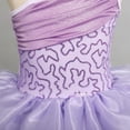 thumbnail image 6 of IBTOM CASTLE Kid Girls Sequins Flower One Shoulder Ballet Dance Dress Sleeveless Ruffle Tutu Skirted Leotard Ballerina Dancewear Outfit, 6 of 10