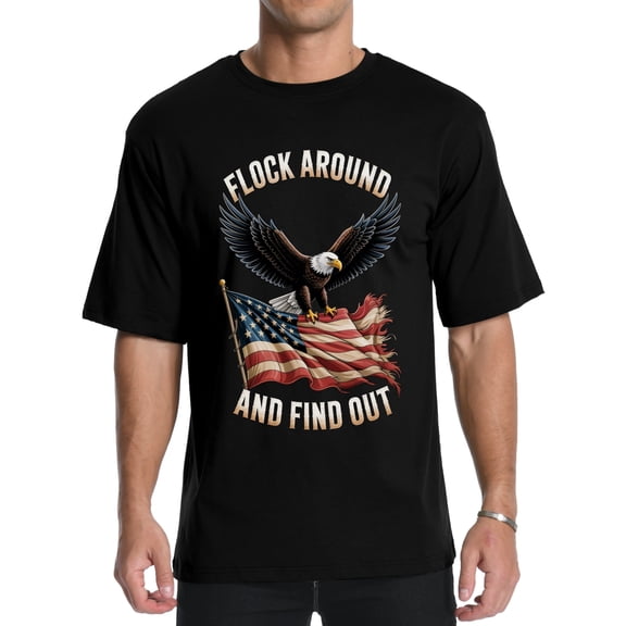 HAOMEILI Men’s 4th of July American Eagle Flag Independence Day Patriotic Graphic T-Shirt