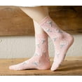 thumbnail image 4 of CoCozhu 5 Pairs Charming Vintage Embroidered Floral Crew Socks for Women - Combed Cotton Elegance Size5-8, 4 of 6