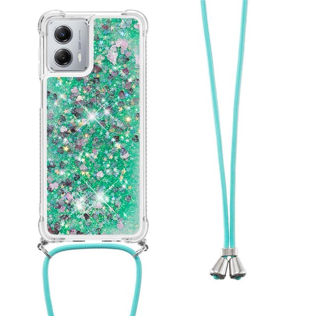 Funda FOXDOCK para Motorola Moto G 5G 2023 con Cuerda Ajustable, Brillo Líquido, Protección Antigolpes y Lente – Ideal para Regalo