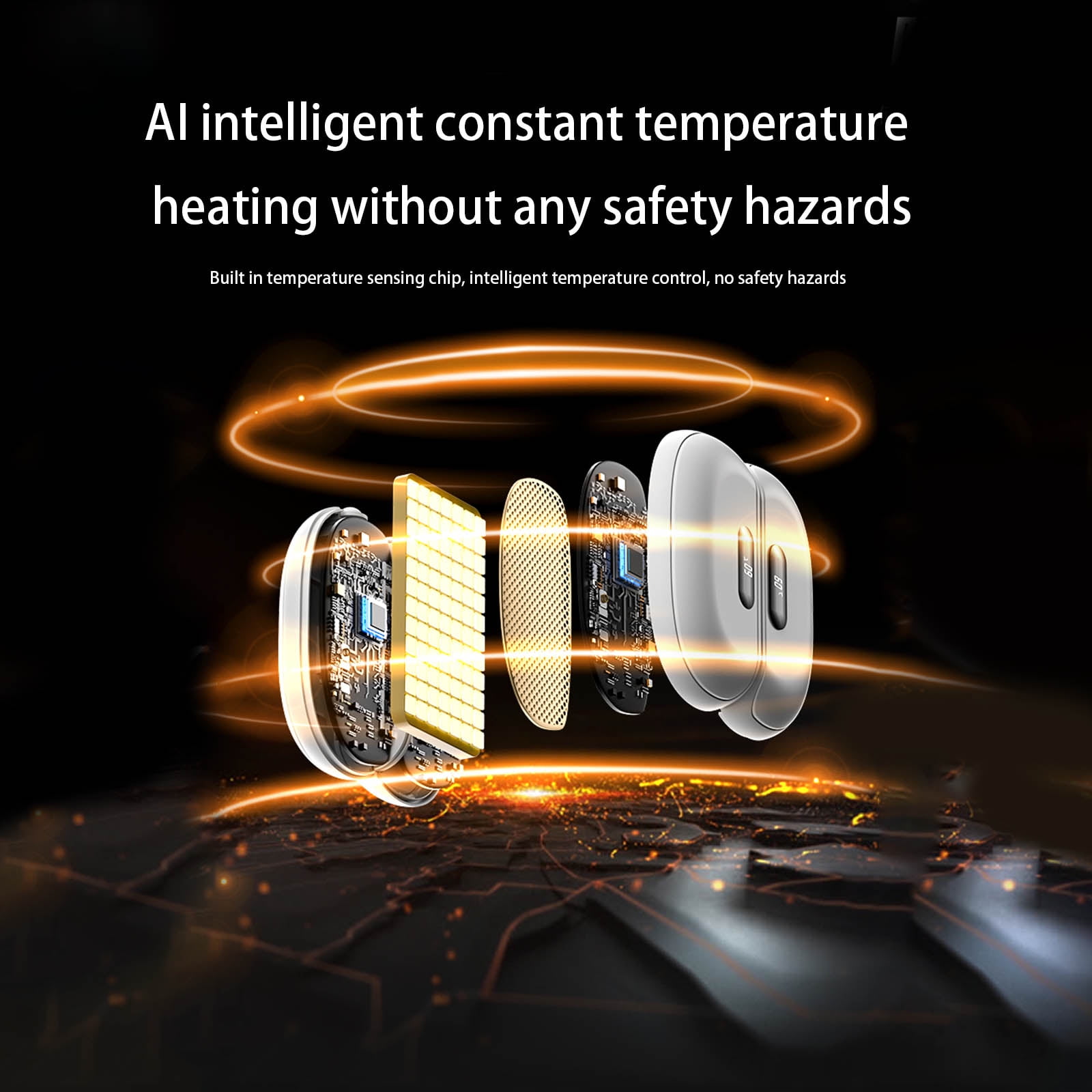 Portable Electric Hand Warmer Overheat Protections 5000mAh High Capacity Ergonomic Detachable