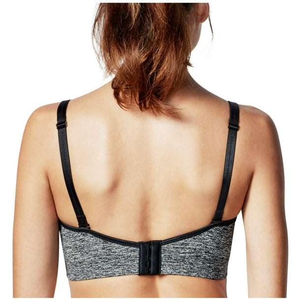 Body Silk Seamless Yoga Nursing Bra (Charcoal Heather) - Size S