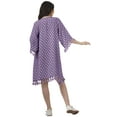 thumbnail image 5 of Moomaya Front Open Printed Shrug 3/4 Sleeve Georgette Beach Cover Up For Women, 5 of 6