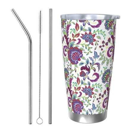 

Logiee Fairy Flower Print 20OZ Car Cup with Lid Stainless Steel Vacuum Insulated Double Wall Travel Tumbler Durable Insulated Coffee Mug Thermal Cup with Straw-Straw Three-piece Set