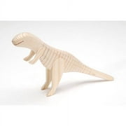 Darice 9192-11 Wood Wiggle Dinosaur with Tag, Natural