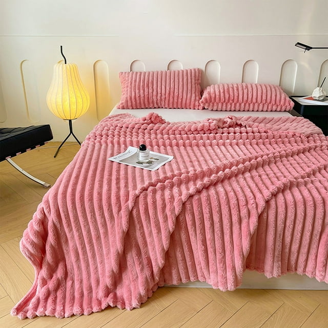 Hogar y cocina, Ropa de cama, Mantas y plaids, Manta de franela polar cálida y suave a rayas para sofá y cama, acogedora manta de microfibra acanalada para decoración de sofá para todas las estaciones