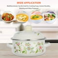 thumbnail image 4 of REOFLYUP 3Pcs Retro Enamelware Small Stock Pots with Lid Beige Floral Pattern for Home, 4 of 5