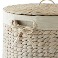 thumbnail image 6 of Casafield Round Laundry Hamper with Lid and Removable Liner Bag - Whitewash, Woven Water Hyacinth Laundry Basket for Clothes, 6 of 7