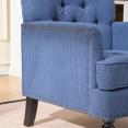 thumbnail image 7 of Tcbosik Comfy Accent Chair, Upholstered Armchair with Wood Legs, Single Sofa Chair, Reading Chair for Living Room, Bedroom, Blue, 7 of 7