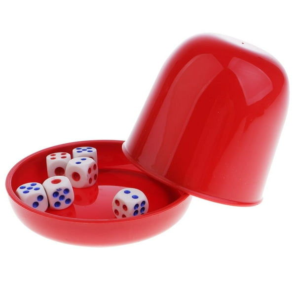 Juego de dados para KTV, herramienta de adivinación, vaso agitador de dados con 6 dados digitales, rojo