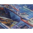 thumbnail image 3 of Ambesonne Maritime Quilted Coverlet 3 Pcs, Harbour by the Sea, King Size, Navy Red, 3 of 4