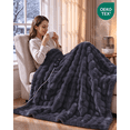 thumbnail image 4 of GARVEE 50" x 60" Heated Blanket Throw,Cozy Faux Rabbit Fur Bubble Electric Blanket with 10 Heat Settings & Auto-Off, Gray, 4 of 9