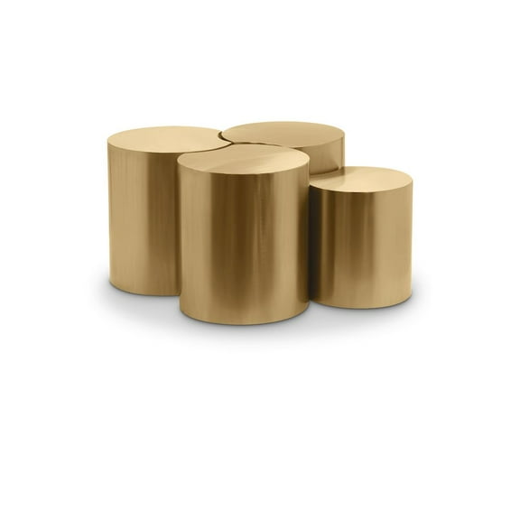 Meridian Furniture Dimple 4 Piece Gold Iron Metal Coffee Table