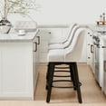 thumbnail image 5 of CHITA Upholstered Swivel Counter Bar Stool with Tufted Back Set of 2, Fabric in Cream, 5 of 12