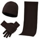 thumbnail image 3 of Conjunto de gorro, bufanda y guantes de punto de invierno para hombre y mujer | Traje térmico acrílico de 3 piezas con guantes para pantalla táctil | Forro polar cálido para correr, hacer senderismo, 3 of 3