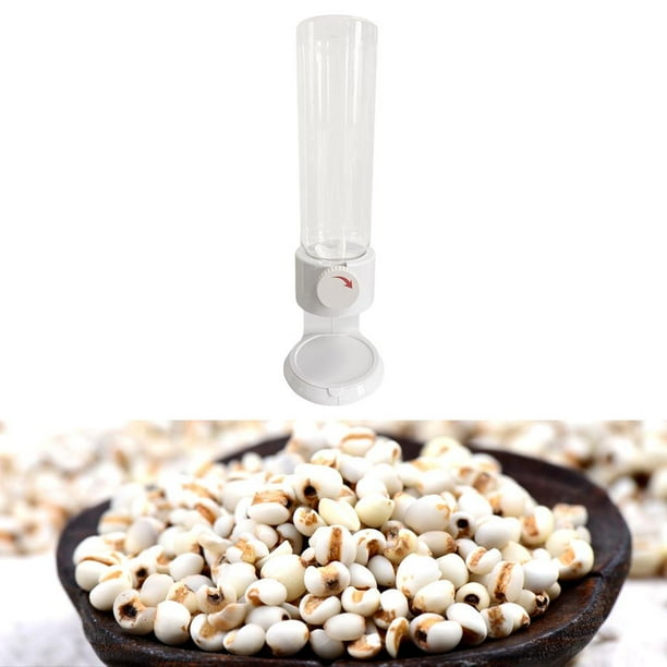 Cereal plástico multifuncional Dispensador de s secos Contenedor de caramelo Nueces de café Granos de café de arroz de avena Cocina blanco Macarena Contenedor de almacenamiento de cereales