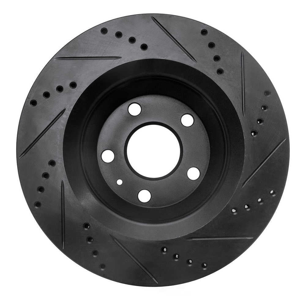 Dynamic Friction Company 633-73055L DFC Brake Rotor - Drilled And Slotted - Black