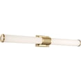 thumbnail image 1 of Nuvo 62/1603 Caper LED Vanity, Brushed Brass with Frosted Lens, Gold, 1 of 3