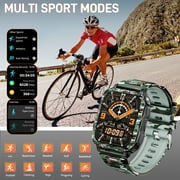 XAXRE KT79 Smart Watch for Men with 1.96 Big Screen LED Flashlight/UV Light 3ATM Waterproof Rugged Smartwatch with Text and Call for iOS Android, 1pc