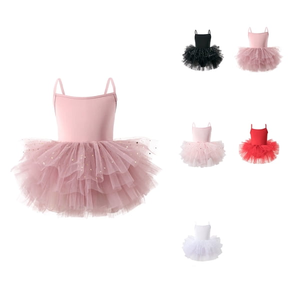 Sleeveless Tutu Dress for Girls – Shiny Tulle Ballet Leotard with Straps, Toddler Ballerina Outfit for Dance Performance and Personality