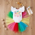 thumbnail image 2 of Newborn Infant My First Easter Baby Girl Outfit Bunny Romper Tutu Skirt Set, 2 of 6