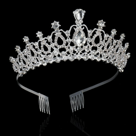 Taihexin Birthday Crowns for Women, Elegant Princess Crystal Crown Queen Crown with Combs, Tiaras for Women Bridal Wedding Prom Birthday Cosplay Christmas Costumes