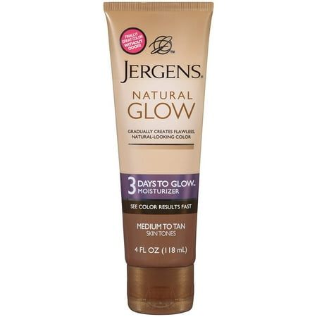 Jergens Natural Glow 3 Days to Glow Moisturizer, Medium to Tan 4 oz 6 Pack