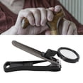 thumbnail image 5 of BIMZUC Heavy Duty Portable Nail Clipper with Removable Magnifying Glass for Seniors, Black Stainless Steel Fingernail and Toenail Cutter Tool (4.1 inches / 10.5 cm), 5 of 9