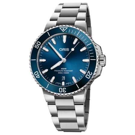 Oris Aquis Date Automatic Stainless Steel Blue Dial Divers Mens Watch 733 7787 4135-07 8 22 04PEB