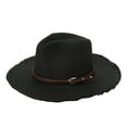 thumbnail image 1 of Sombrero de paja de verano con cinturón trenzado - Sombrilla plegable para viajes y jardinería, 1 of 3