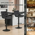 thumbnail image 5 of YOUNIKE Bar Stool, Set of 2, Modern Comfortable PU Leather Chair, Faux Leather High Upholstered Bar Stool, 32.3 Inches Tall, Armless with Backrest, Metal Legs, Black, 5 of 9