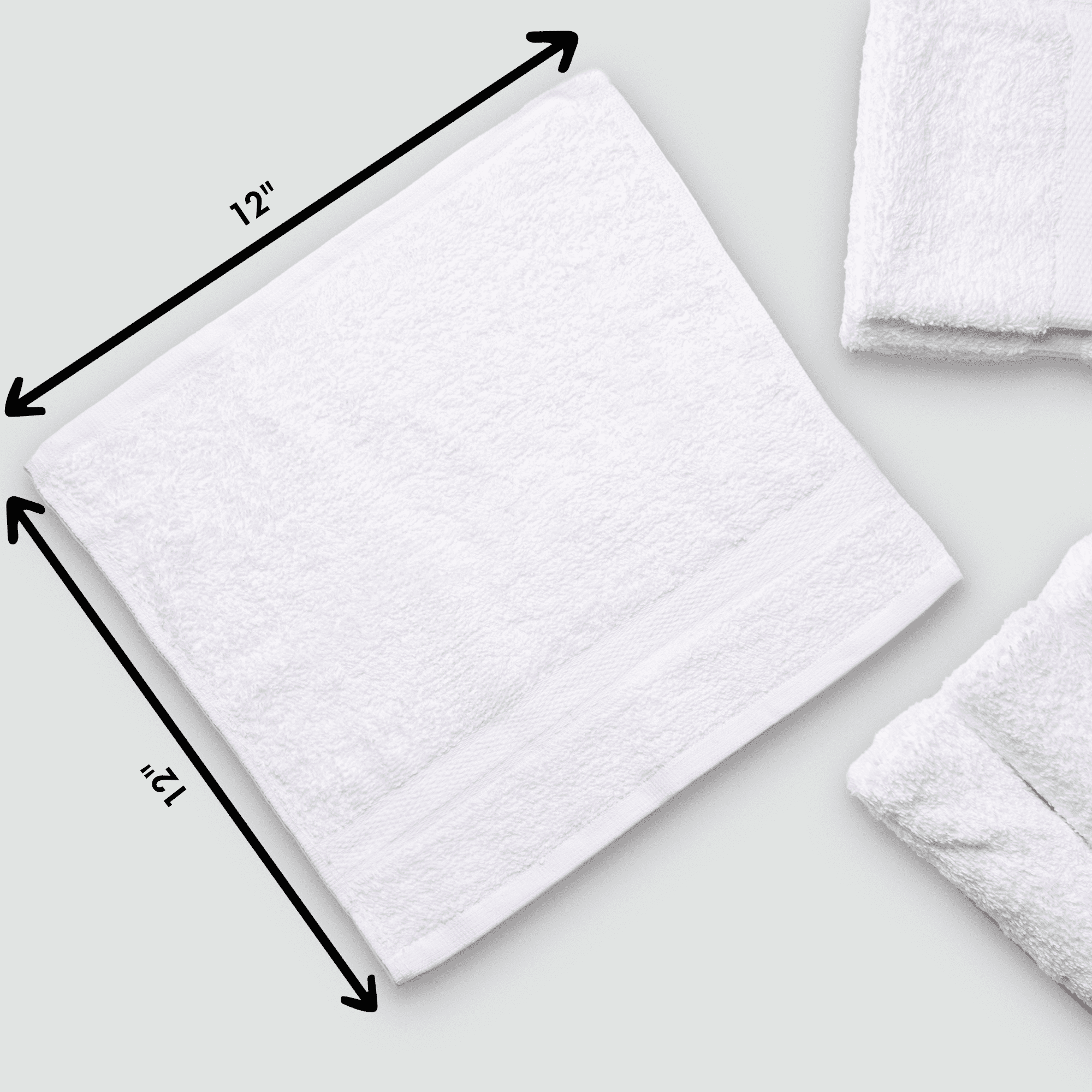 Living Fashions Bulk Spa White Wash Cloths 24 Pk - 12” x 12” – Thick Loop Pile Face Towels