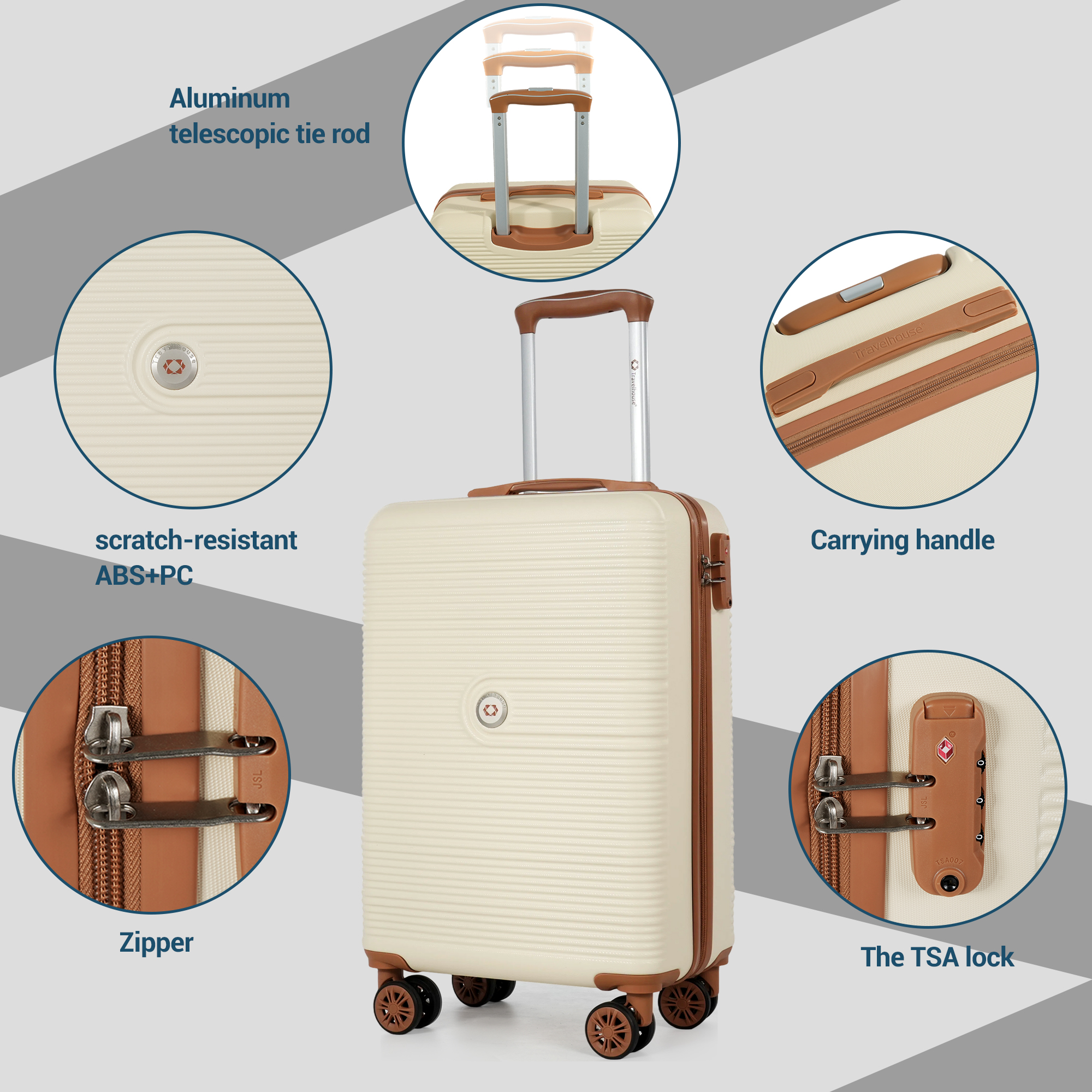 Travelhouse 3-Piece Hardside Carry-On Luggage Set photo 4