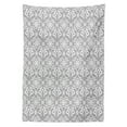thumbnail image 3 of Ambesonne Irish Tablecloth Rectangular Table Cover, Royal Floral Curves Tile, 60"x84", Grey and White, 3 of 4