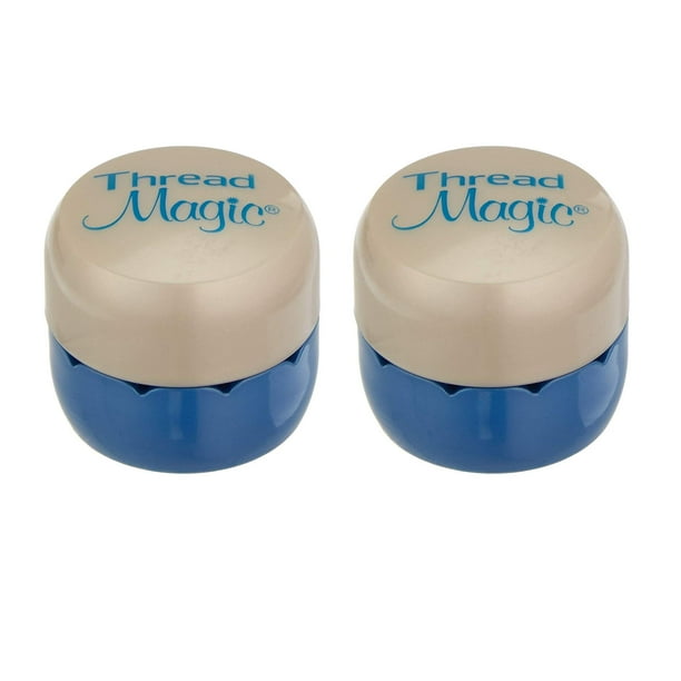 Acondicionador de hilos Ghi Magic Thread redondo azul-marfil, paquete de 2