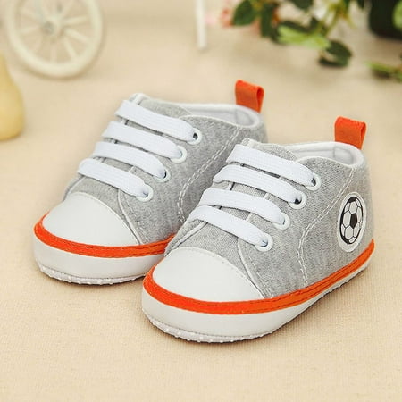 Newborn Infant Baby Football Print Sneaker Anti-slip Soft Sole Toddler (Best Football Shoes In The World)
