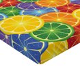 thumbnail image 2 of Ambesonne Abstract Fitted Sheet, Tropic Orange Fruit, Twin XL Size, Yellow Blue Green, 2 of 3