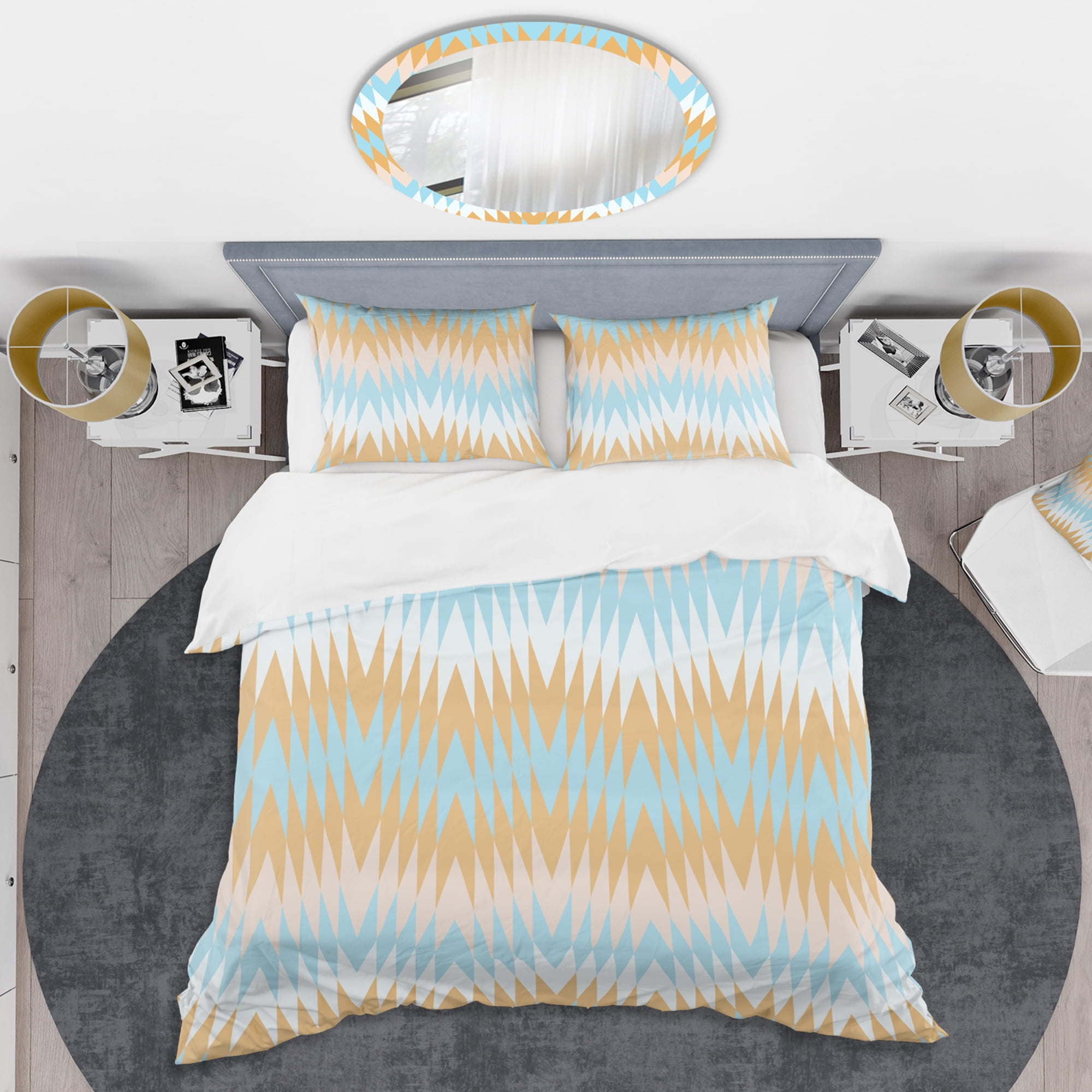 Designart 'Retro Abstract Design VI' Mid-Century Modern Duvet Cover Set