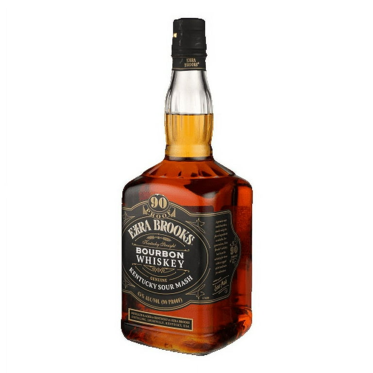 Ezra Brooks Black Label Straight Bourbon, 1.75 L Bottle, 45% ABV