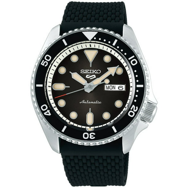 Seiko Men's Automatic Sport Black Silicone Mesh Strap Watch  SRPD95 -  