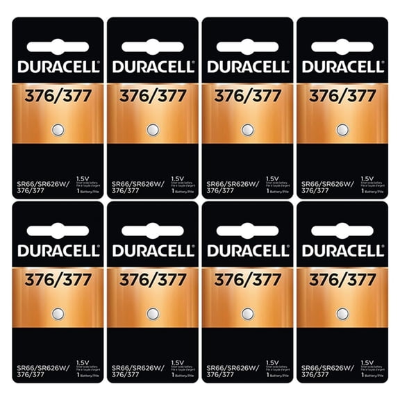 Duracell Silver Oxide Battery Watch/Electronic 1.5 Volt 376/377 1 Each (Pack of 8)