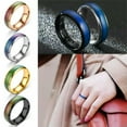 thumbnail image 4 of HOOUN Mood Ring 9-10 Size Ring Band Unnisex 6mm Stainless Steel Colour Changing-rose golden-10, 4 of 9